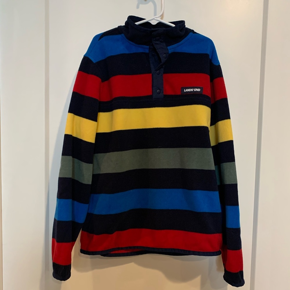 Lands' End Multicolor Striped Kids Sweatshirt